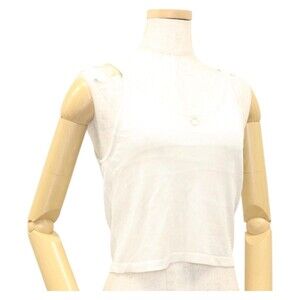 Chanel Knitted Fabrics Tank Top Polyester White CC